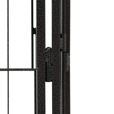 vidaXL Hondenkennel 36 panelen 100x50 cm gepoedercoat staal zwart