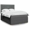 vidaXL Boxspring met matras stof donkergrijs 140x200 cm