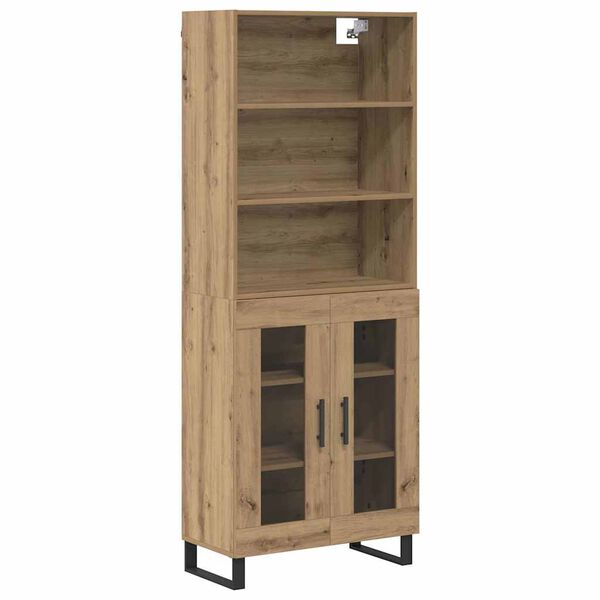 vidaXL Hoge kast Artisan Eiken 69,5 x 34 x 180 cm Bewerkt hout