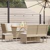 vidaXL 5-delige Loungeset met kussens poly rattan beige
