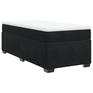 vidaXL Boxspring met matras fluweel zwart 100x200 cm