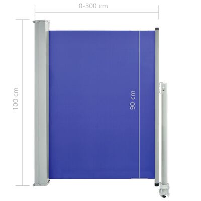 vidaXL Tuinscherm uittrekbaar 100x300 cm blauw