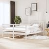 vidaXL Bedframe massief hout wit 135x190 cm