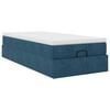 vidaXL Ottoman bed met matras 90x200cm fluweel donkerblauw