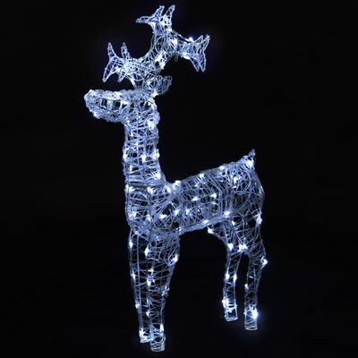 vidaXL Kerstdecoratie rendieren 90 LED's 60x16x100 cm acryl