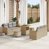 vidaXL Tuinbankenset 9 pcs Beige poly rattan