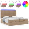 vidaXL Ottoman bed met matrassen en LED's 200x200cm kunstleer