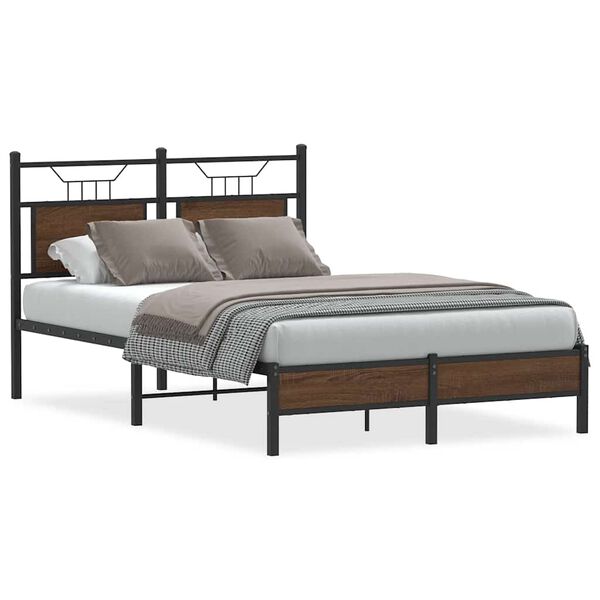 vidaXL Bedframe zonder matras bewerkt hout bruin eikenkleur 120x190 cm