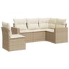 vidaXL 5-delige Loungeset met kussens poly rattan beige