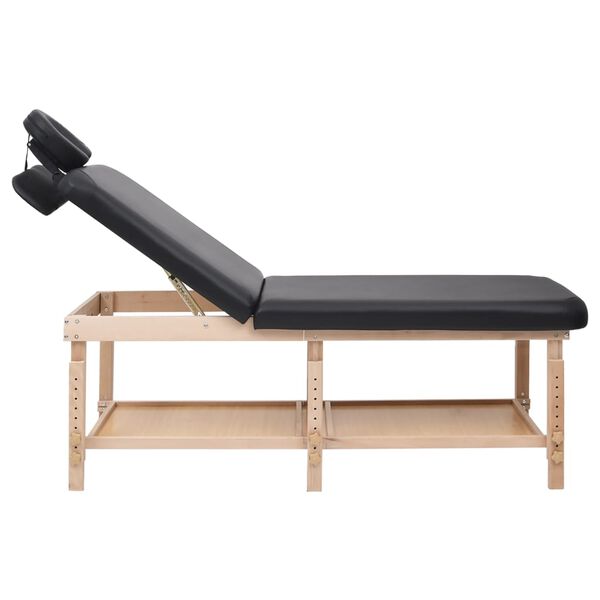 vidaXL Massagetafel 2 zones kunstleer zwart