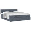 vidaXL Ottoman bed met matrassen 200x200cm fluweel donkergrijs