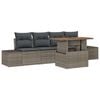 vidaXL Tuin Eetset met kussen 5 pcs Grijs en Bruin