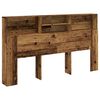 vidaXL Hoofdbordkast 180x19x103,5 cm bewerkt hout oud houtkleurig