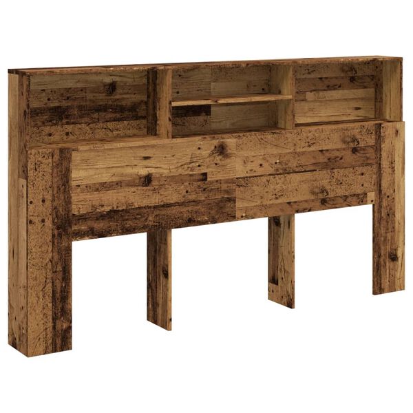 vidaXL Hoofdbordkast 180x19x103,5 cm bewerkt hout oud houtkleurig