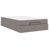 vidaXL Bedframe met matras met matras 2 pcs Taupe Stof