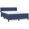 vidaXL Boxspring met matras stof blauw 140x190 cm