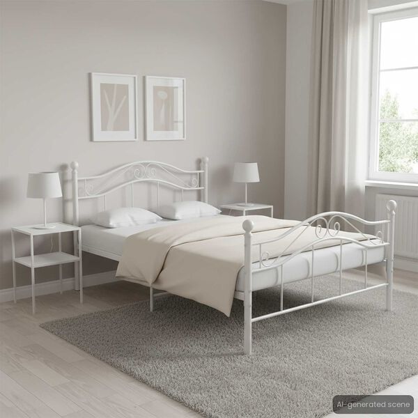 vidaXL Bedframe metaal wit 120x200 cm