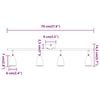 vidaXL Plafondspot met schijnwerpers Wit 25.5 x 8 x 16 cm Metaal