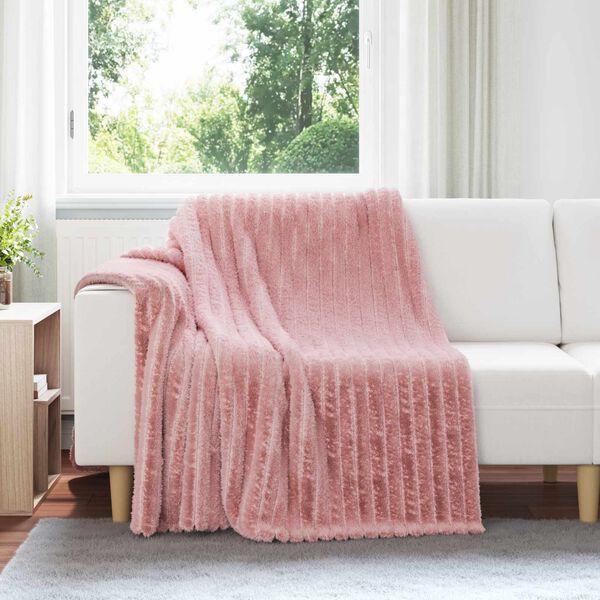 vidaXL Gooi Deken Roze 200 x 150 cm Fleece