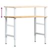 vidaXL Werkbank 100x60x(71,5-98) cm massief eikenhout