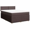 vidaXL Boxspring met matras stof donkerbruin 140x190 cm