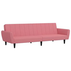 vidaXL Slaapbank 2-zits fluweel roze