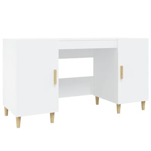 vidaXL Bureau 140x50x75 cm bewerkt hout wit