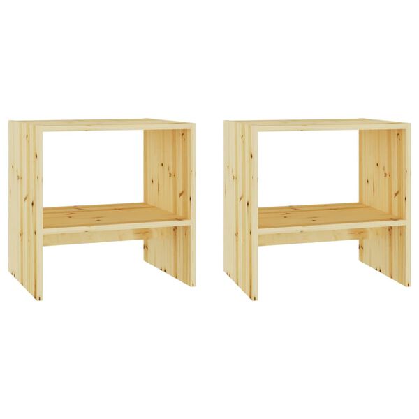 vidaXL Nachtkastjes 2 st 40x30,5x40 cm massief vurenhout