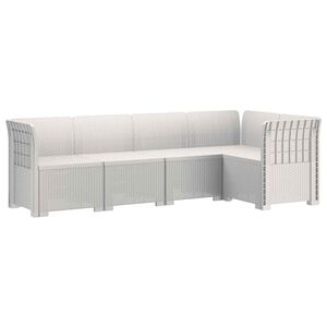 vidaXL 5-Zits Tuin Sofa Rattan Look PP Wit