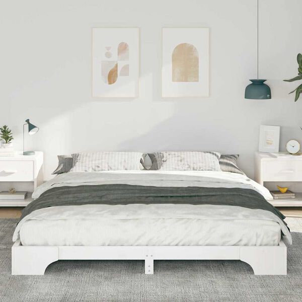 vidaXL Bedframe Wit 180 x 210 cm Massief grenenhout