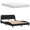vidaXL Bed met matras stof zwart 120x200 cm