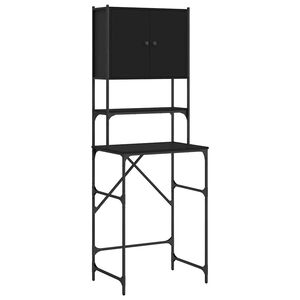 vidaXL Wasmachinekast 68x48,5x194 cm zwart