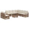 vidaXL Tuinbankenset 10 pcs Beige poly rattan