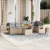 vidaXL 7-delige Loungeset met kussens poly rattan beige