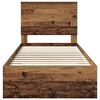 vidaXL Bedframe met hoofdeinde Oudhout 90 x 200 cm Bewerkt hout