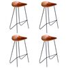 vidaXL Barstoelen 4 st echt leer bruin