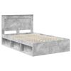 vidaXL Bedframe met hoofdeinde Beton 120 x 200 cm Massief grenenhout