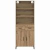vidaXL Hoge kast Artisan Eiken 69,5 x 34 x 180 cm Bewerkt hout
