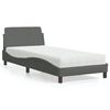vidaXL Bed met matras "Dover" stof donkergrijs 90x190 cm