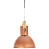 vidaXL Hanglamp industrieel rond 25 W E27 42 cm mangohout koperkleurig