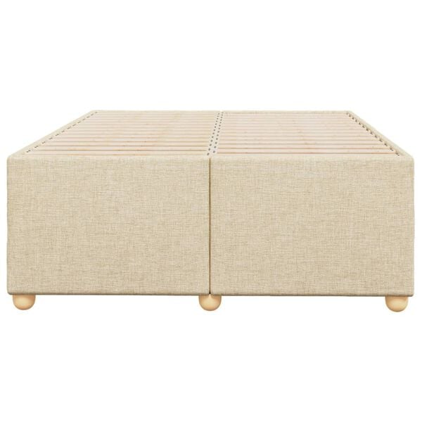 vidaXL Bedframe zonder matras 120x190 cm stof crèmekleurig