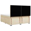 vidaXL Boxspring met matras stof cr&egrave;mekleurig 200x200 cm