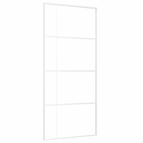 vidaXL Schuifdeur 90x205 cm ESG-glas en aluminium wit