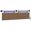vidaXL Hangend hoofdbord Met LED-verlichting Cappuccino Kunstleer