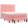 vidaXL Boxspring met matras fluweel roze 140x200 cm