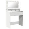 vidaXL Slaapkamer Kaptafels Wit 80 x 39,6 x 135 cm Bewerkt hout