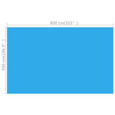 vidaXL Zwembadhoes rechthoekig 800x500 cm PE blauw