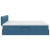 vidaXL Opslag bed met matras Donkerblauw 160 x 200 cm Fluweel