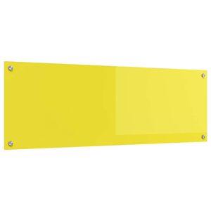 vidaXL Keukenachterwand Geel 120 x 40 cm gehard glas