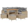 vidaXL Tuinbankenset 9 st Beige poly rattan